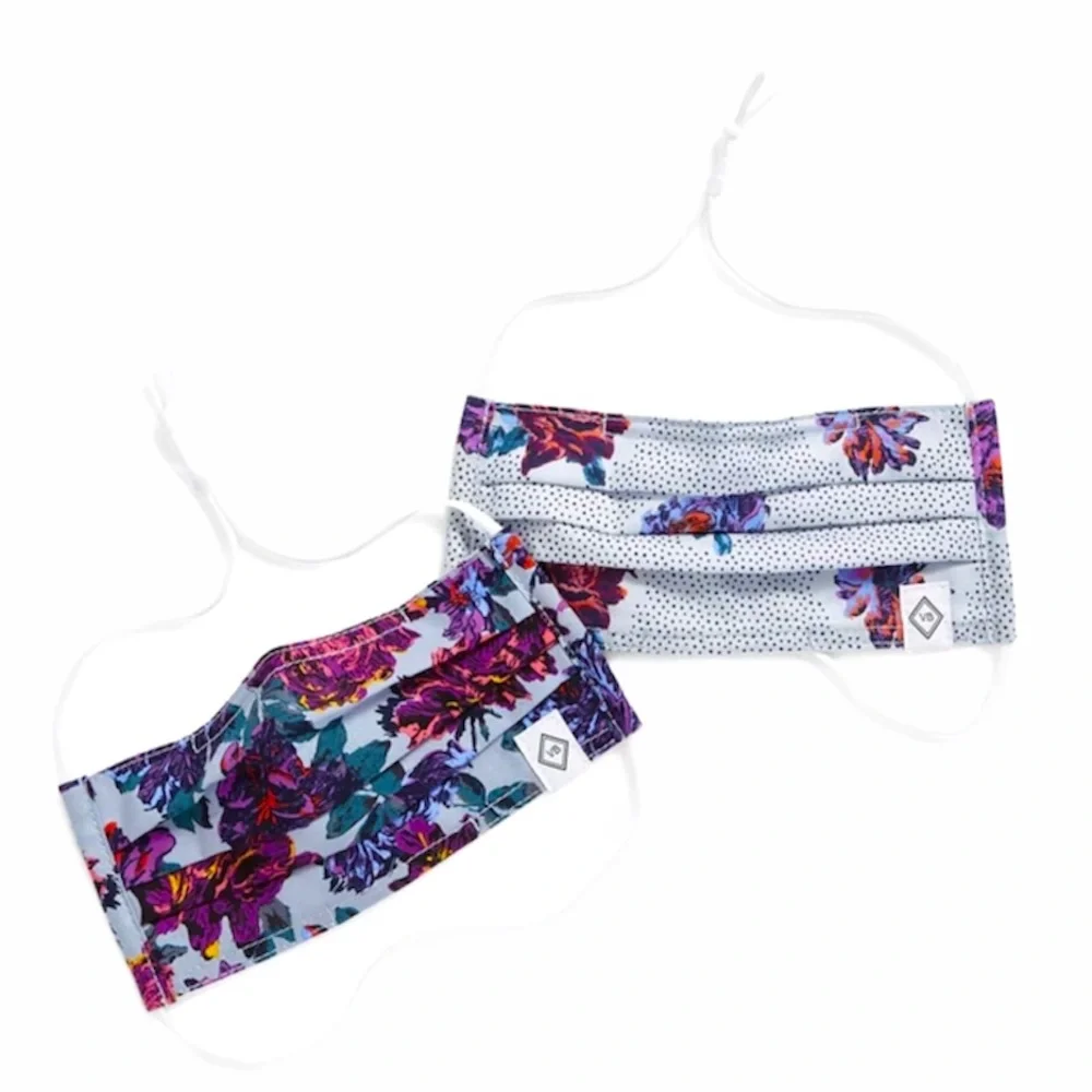 Vera Bradley 2 Petite Neon Blooms Pleat Face Mask